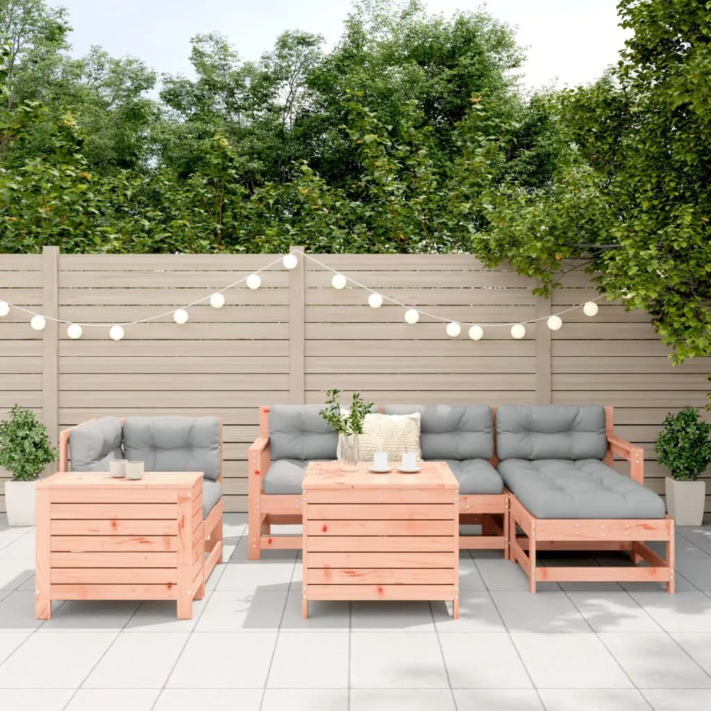 7 pcs conjunto sofás jardim madeira abeto-de-douglas