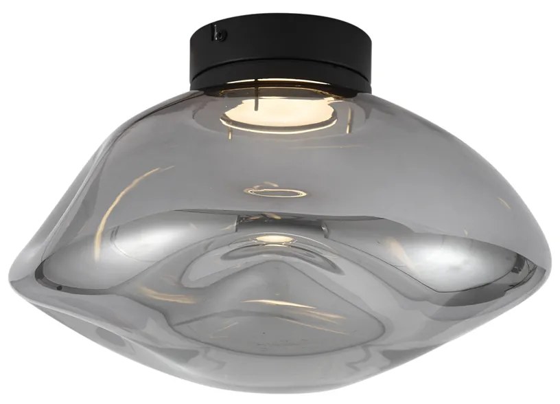 Plafon de design preto com vidro fumado - Gemma Design