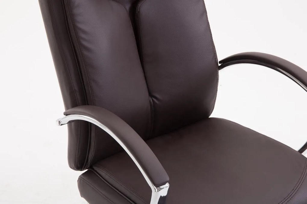 Cadeira de escritório XL Vaud Couro sintético Castanho