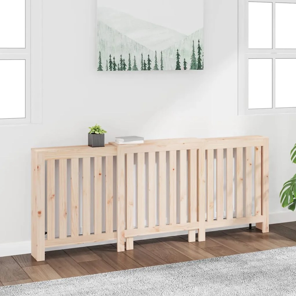 822586 vidaXL Cobertura de radiador 210x21x85 cm pinho maciço