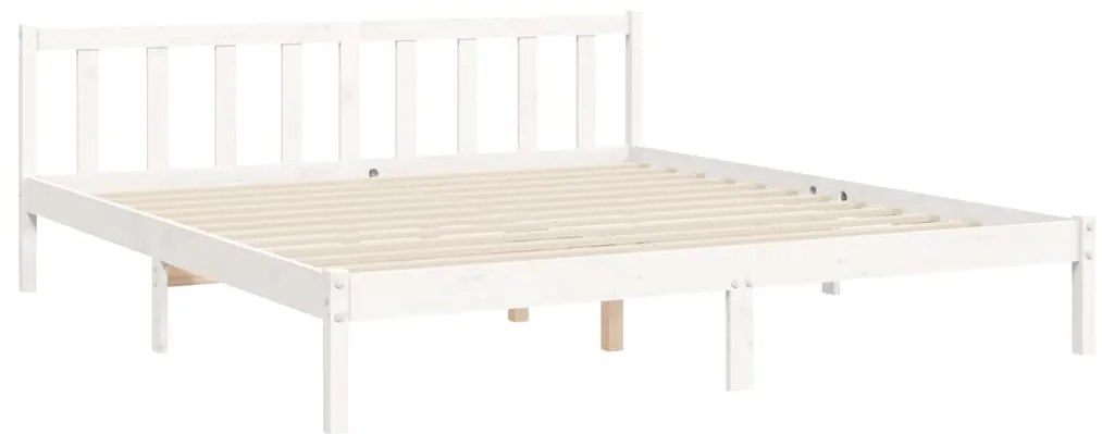 Estrutura cama Super King Size c/ cabeceira madeira branco