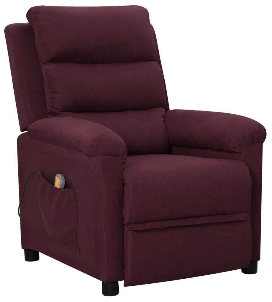 vidaXL Poltrona de massagens tecido roxo