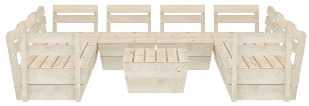 9 pcs conjunto lounge de paletes madeira de abeto impregnada