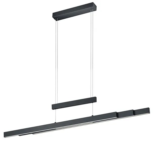 Candeeiro de suspensão preto com LED regulável 3 níveis de intensidade 3 luzes - Sofie Moderno