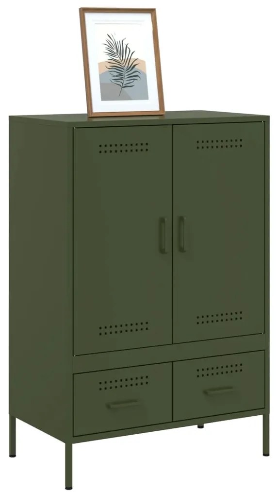 Móvel alto 68x39x101,5 cm aço verde azeitona