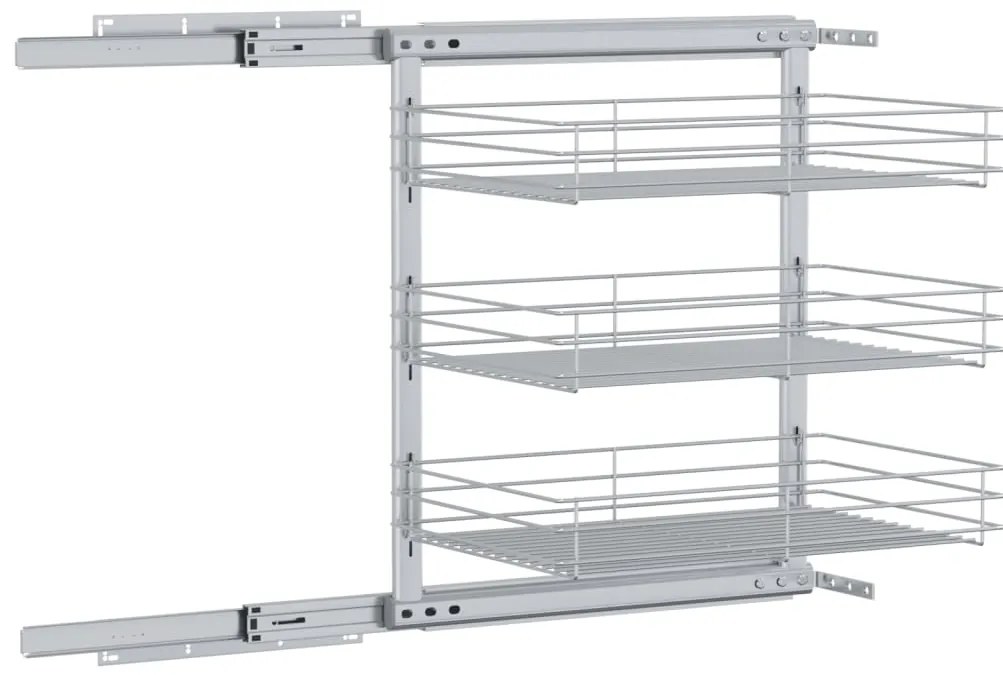 Unidade cestos arame para cozinha 3 pcs 47x35x56 cm prateado