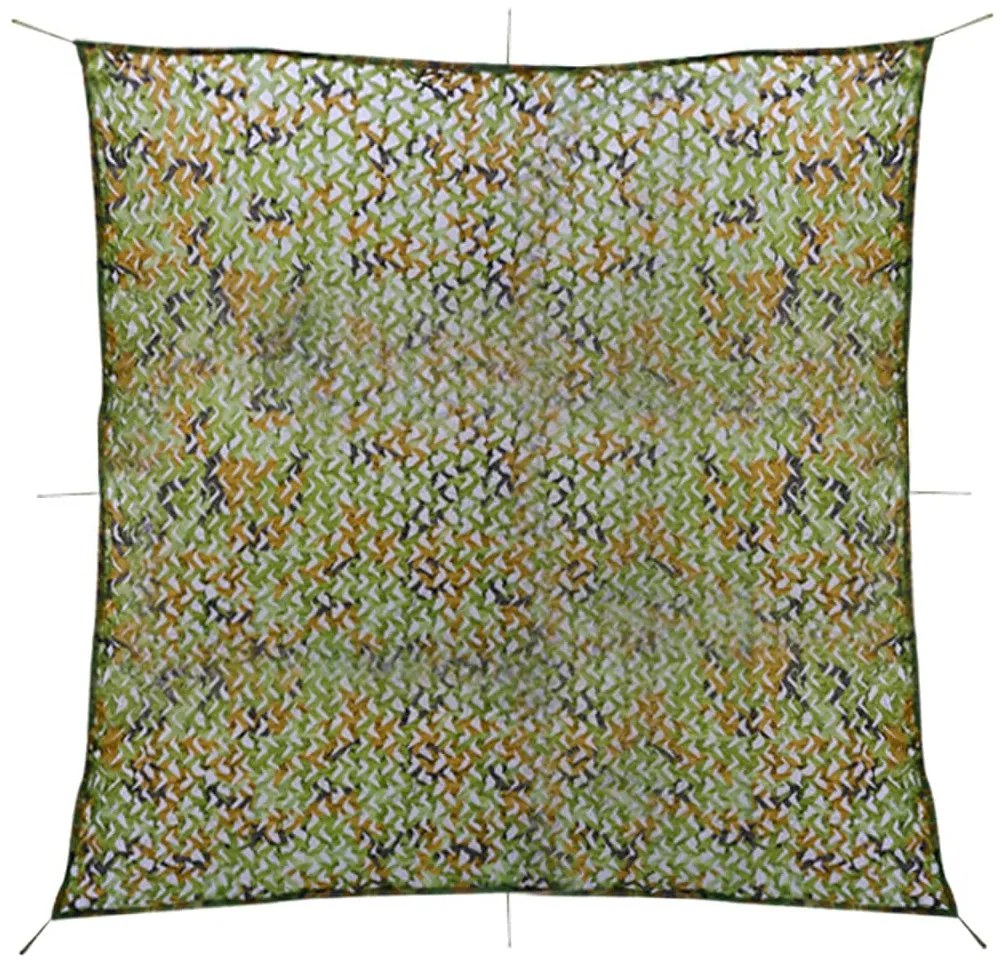 vidaXL Rede de camuflagem com saco de armazenamento 5x5 m verde