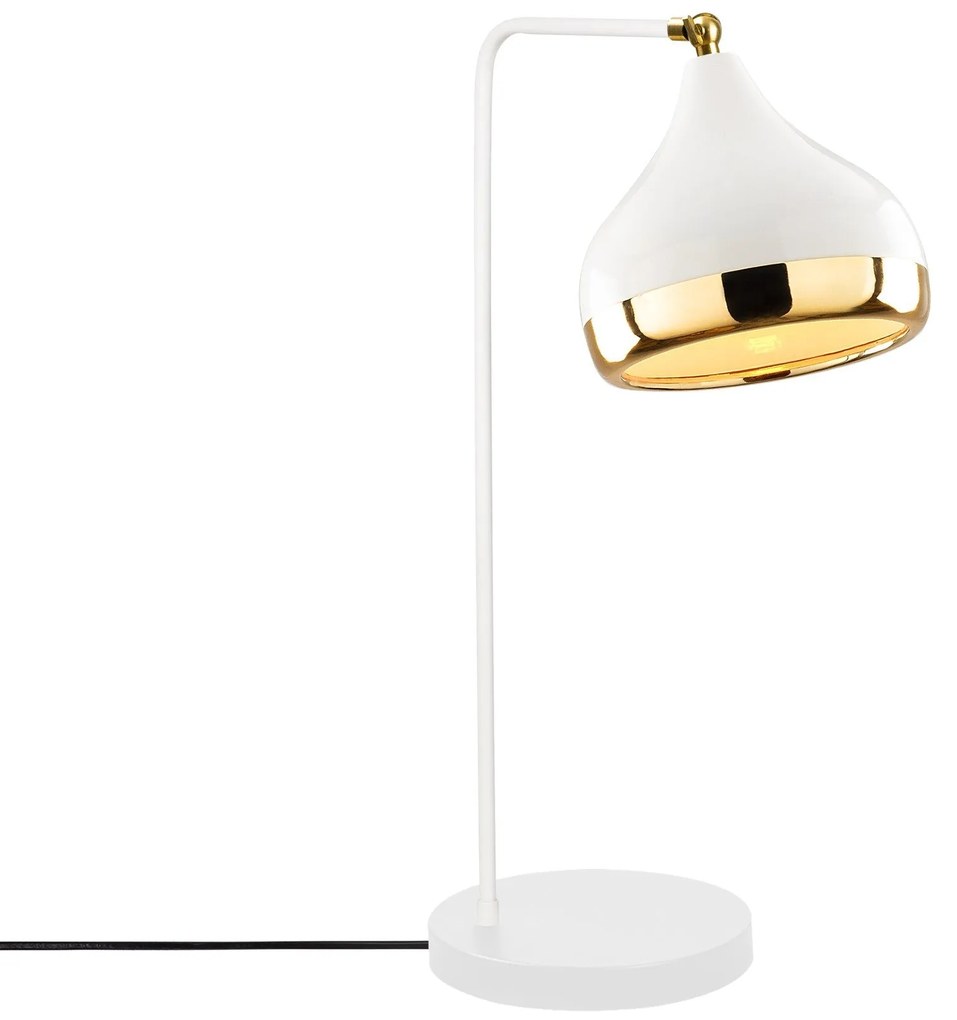 Candeeiro de Mesa Yildo – Branco e Ouro – 17 x 26 cm