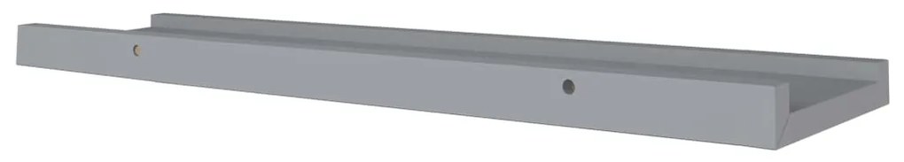 Unidade de prateleiras com rebordo 2 pcs 60x9x3 cm MDF cinzento