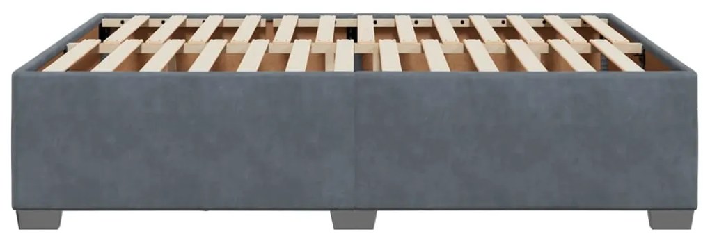 Estrutura de cama sem colchão 140x200 cm veludo cinzento-escuro