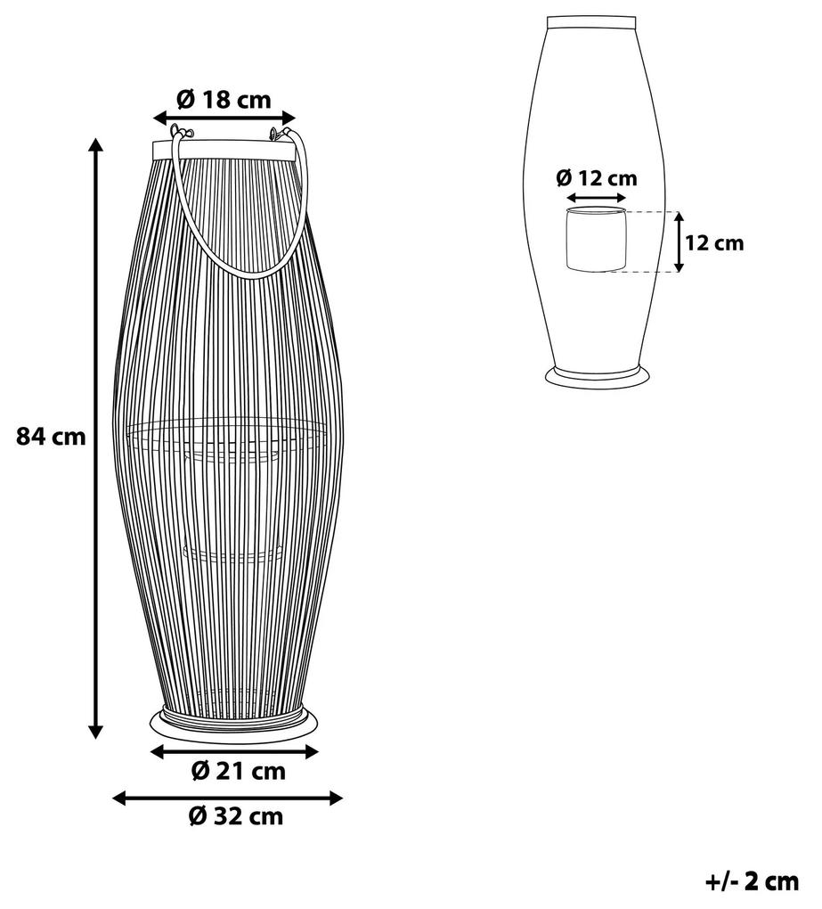 Lanterna decorativa castanho claro 84 cm TAHITI Beliani