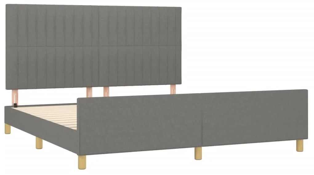 Estrutura de cama sem colchão 160x200 cm tecido cinzento-escuro
