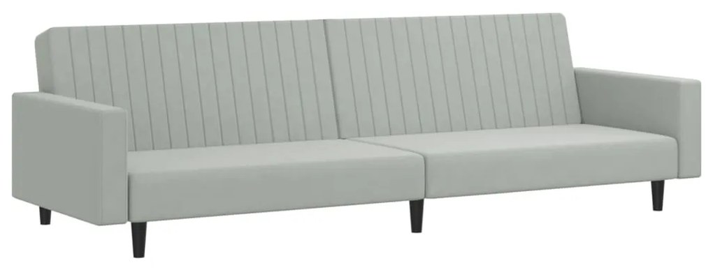 2 pcs conjunto de sofás veludo cinzento-claro