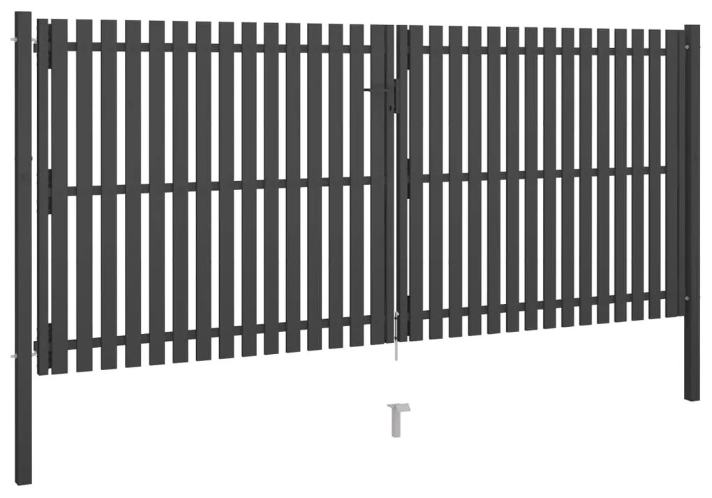 Portão de cerca para jardim 4x2 m aço antracite