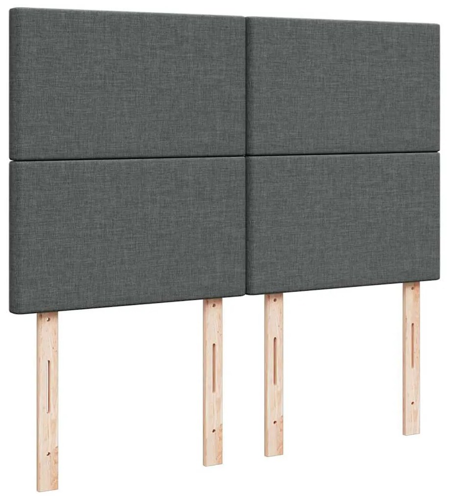 Estrutura de cama otomana com colchão 140x190cm cinzento escuro