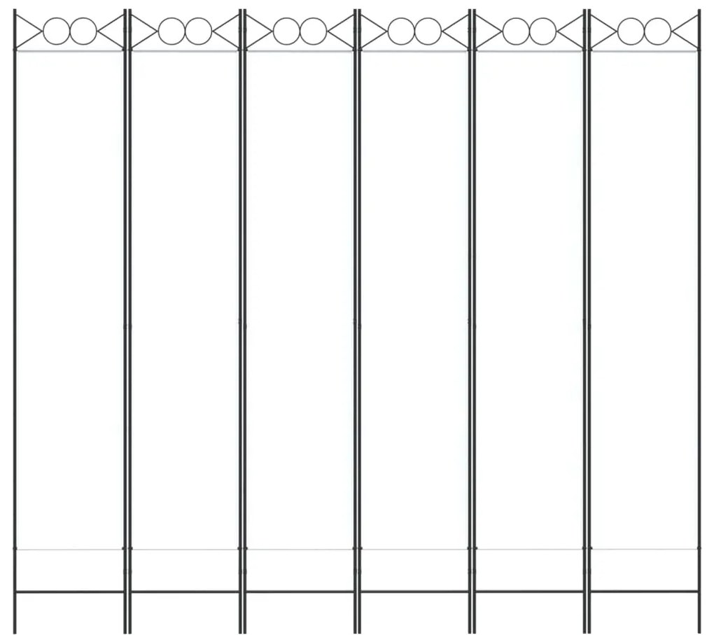 Divisória/biombo com 6 painéis 240x220 cm tecido branco