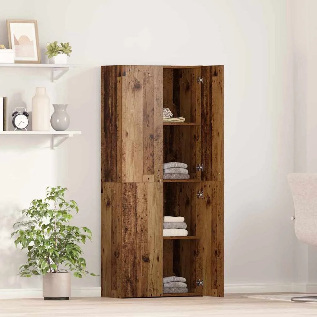 Highboard em Madeira Velha 60 x 32 x 153 cm - feito de madeira engenhe