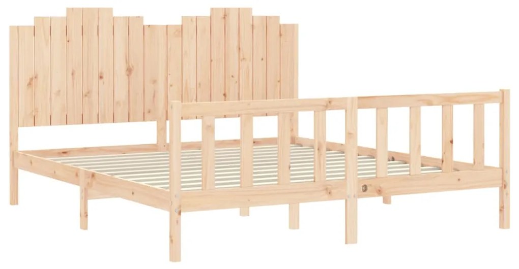 Estrutura de cama com cabeceira 180x200 cm madeira maciça