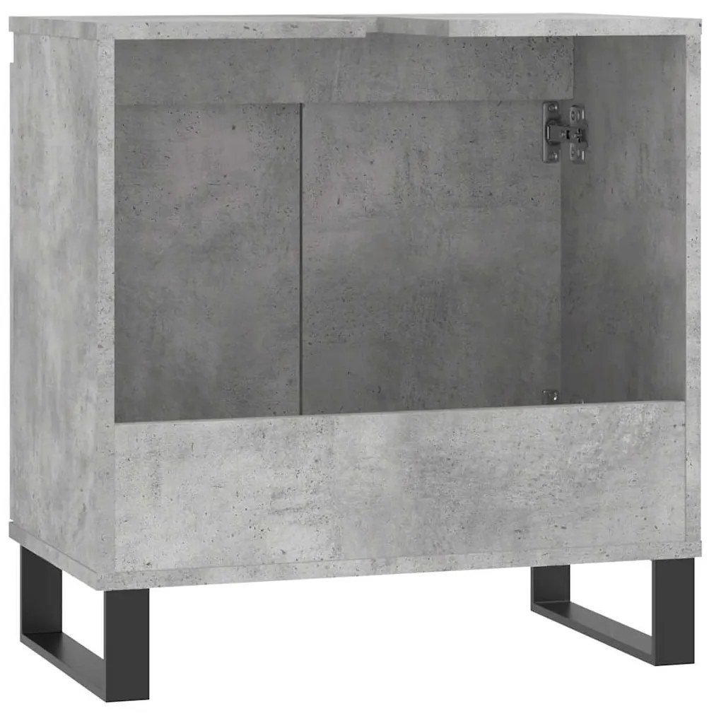 Armário casa de banho 58x33x60 cm deriv. madeira cinza cimento