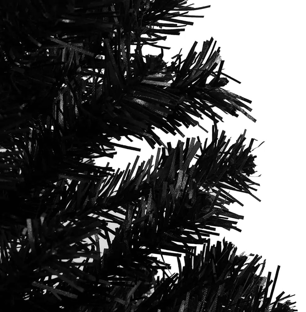 Árvore Natal artificial pré-iluminada c/ bolas 240cm PVC preto