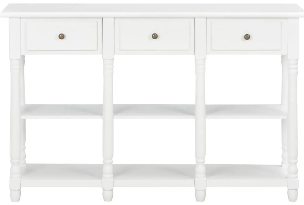 Mesa consola 120x30x76 cm MDF branco