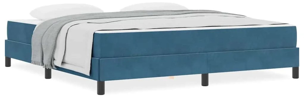 Cama box spring com colchão Azul Escuro 180 x 200 cm Veludo