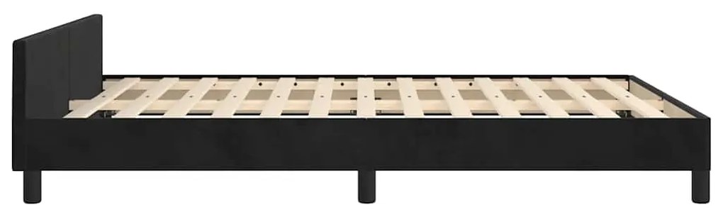 Estrutura de cama sem colchão 140x200 cm veludo preto
