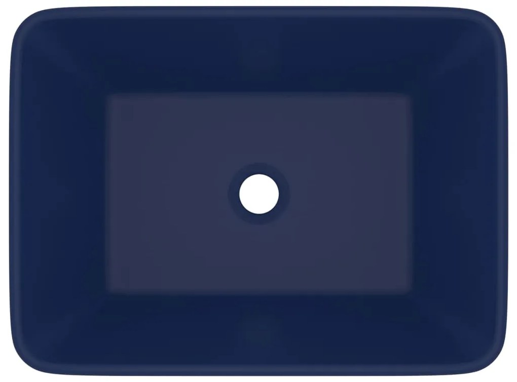 Lavatório luxuoso 41x30x12 cm cerâmica azul-escuro mate