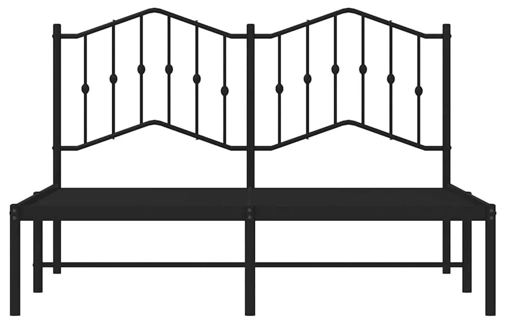 Estrutura de cama com cabeceira 135x190 cm metal preto