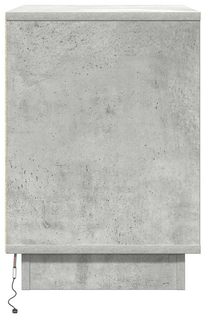 Mesas de cabeceira com LED 2 pcs betão cinza 50x34.5x50 cm