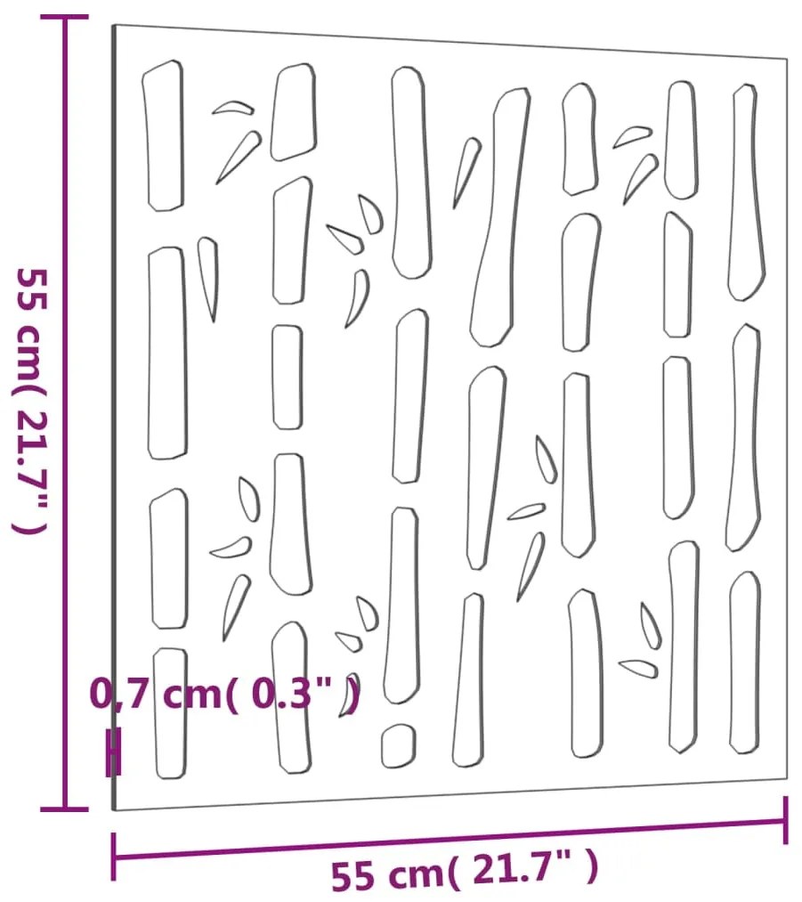 Decoração p/ muro de jardim 555x55 cm aço corten design bambu