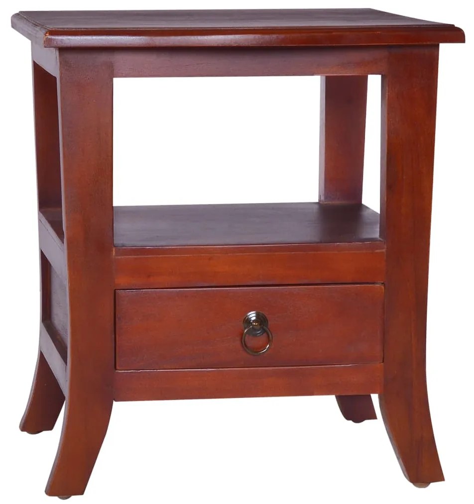 288862 vidaXL Mesa de cabeceira madeira mogno maciça castanho clássico