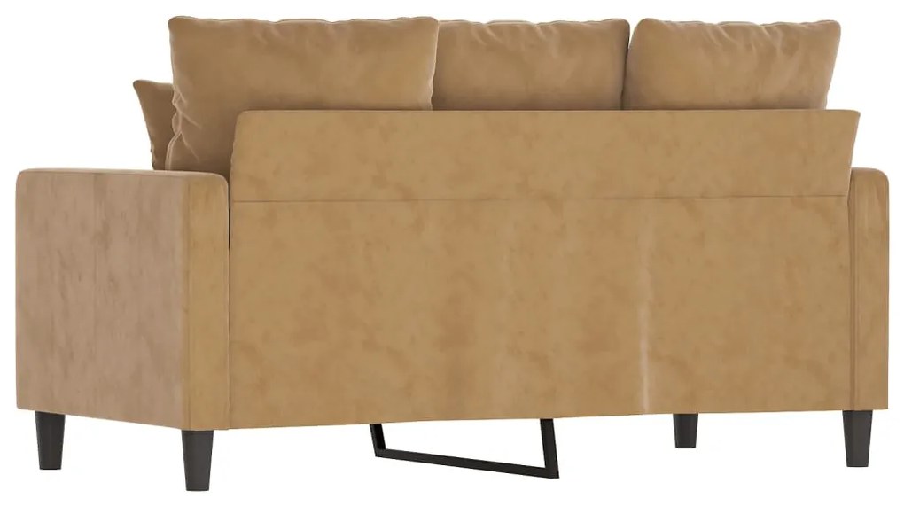 Sofá de 2 lugares veludo 120 cm castanho