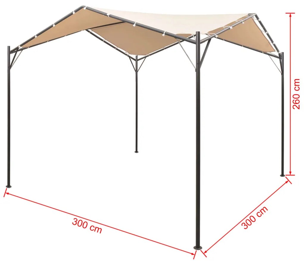 Gazebo tenda com toldo 3x3 m aço bege