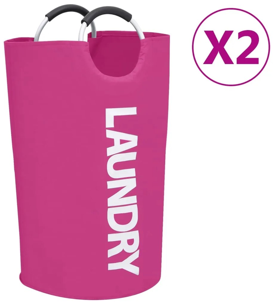 vidaXL Separador de roupa suja 2 pcs rosa