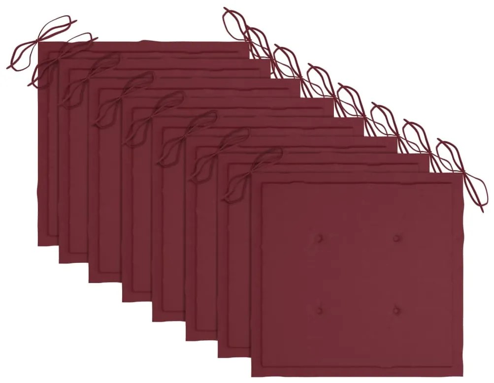 Cadeiras de jantar p/ jardim 8 pcs c/ almofadões acácia maciça