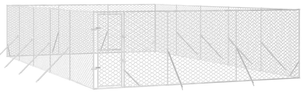 Canil de exterior 6x10x2 m aço galvanizado prateado