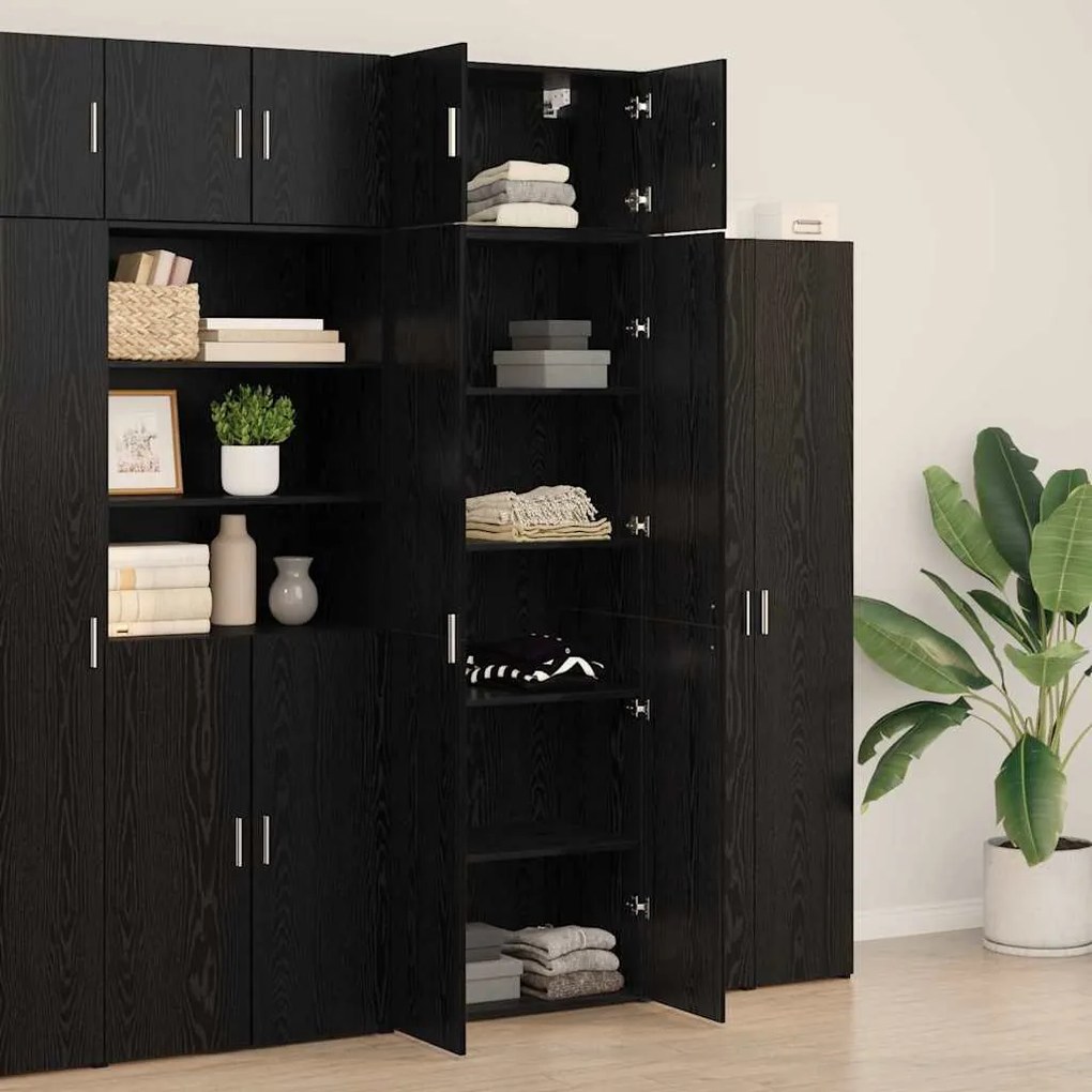 Gabinete de Armazenamento vidaXL Carvalho Preto 70x42.5x225 cm Madeira