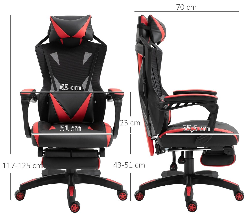 Vinsetto Cadeira Gaming Ergonómica Cadeira Gaming para Escritório com