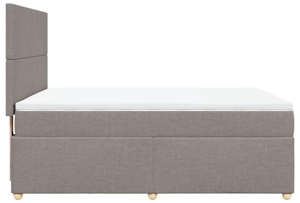 Cama com molas/colchão 140x200 cm tecido castanho-acinzentado