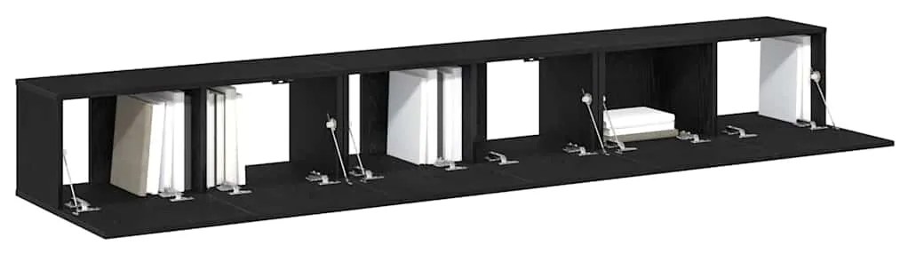 Conjunto de Estante para TV - 3 Peças em Madeira Preta