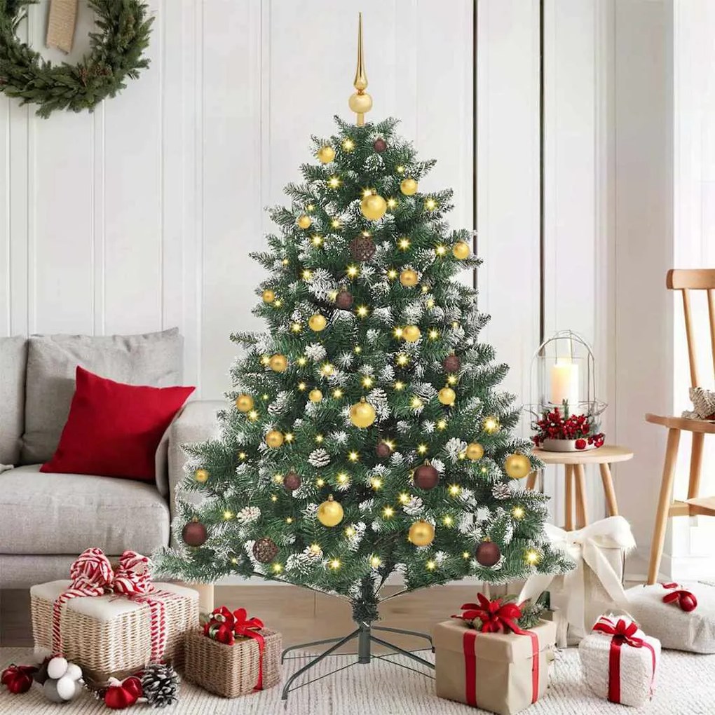 vidaXL Árvore de Natal Artificial Verde 150 cm PVC, Plástico e Aço