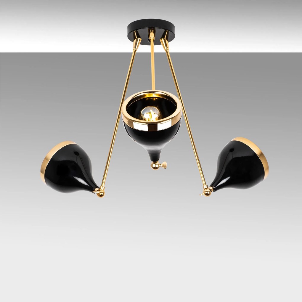 ****
Candeeiro de Teto Yildo – Preto e Dourado – 60 cm x 63 cm
**