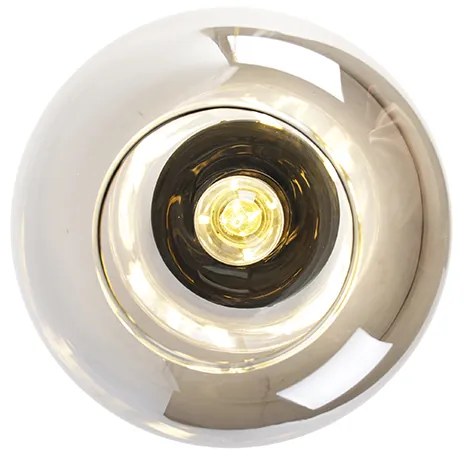 Candeeiro de teto design preto e dourado com vidro fumê - Zuzanna Design