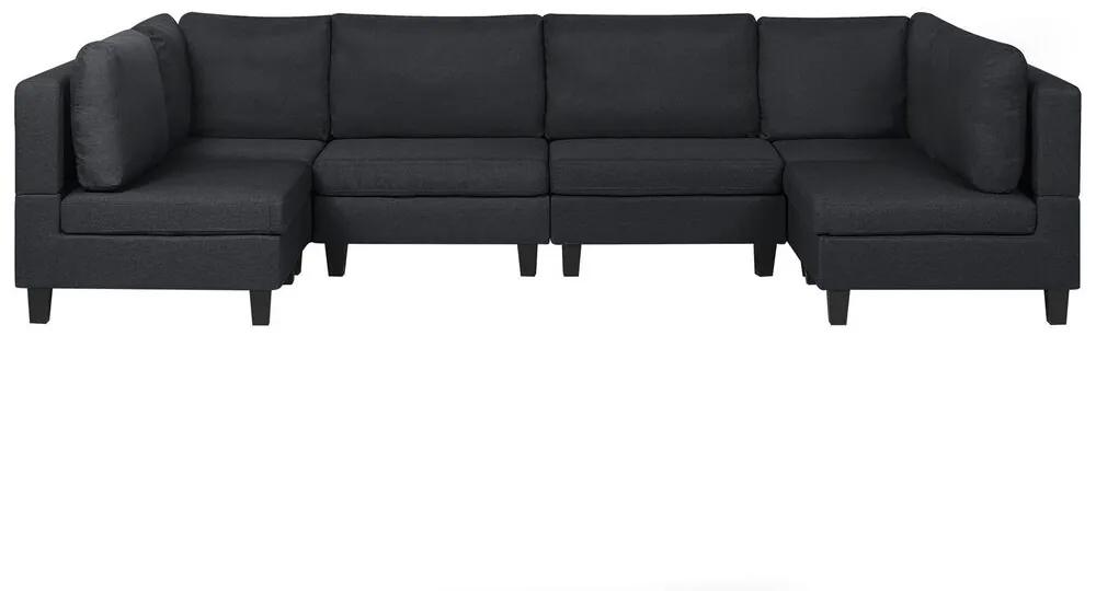 Sofá modular de 6 lugares em tecido cinzento escuro FEVIK Beliani