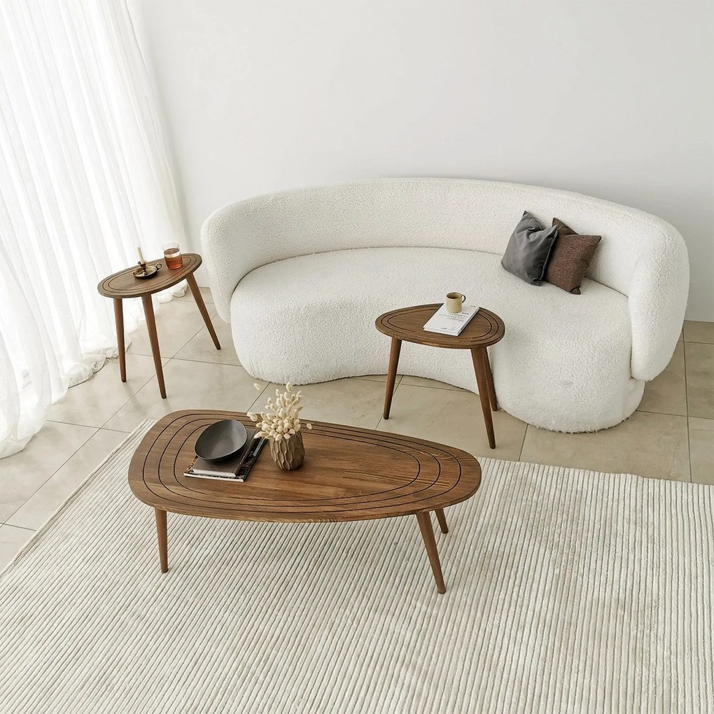 Mesa de Café Sweet - Cor Nogueira - 115x38x50 cm