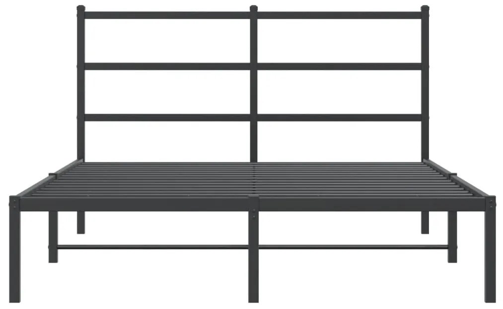 Estrutura de cama com cabeceira 140x200 cm metal preto