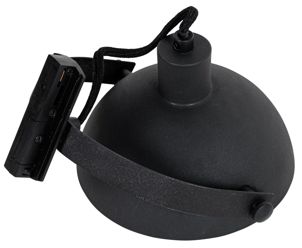 Foco de trilho monofásico industrial preto com interior dourado - Iconic Magnax