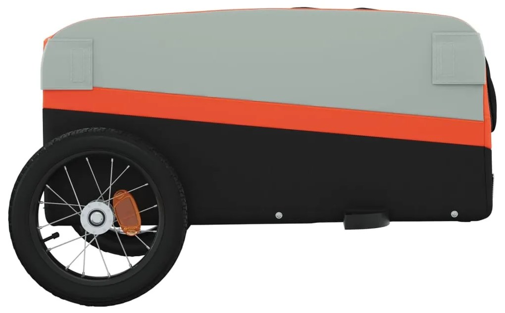 Reboque para bicicleta 30 kg ferro preto e laranja