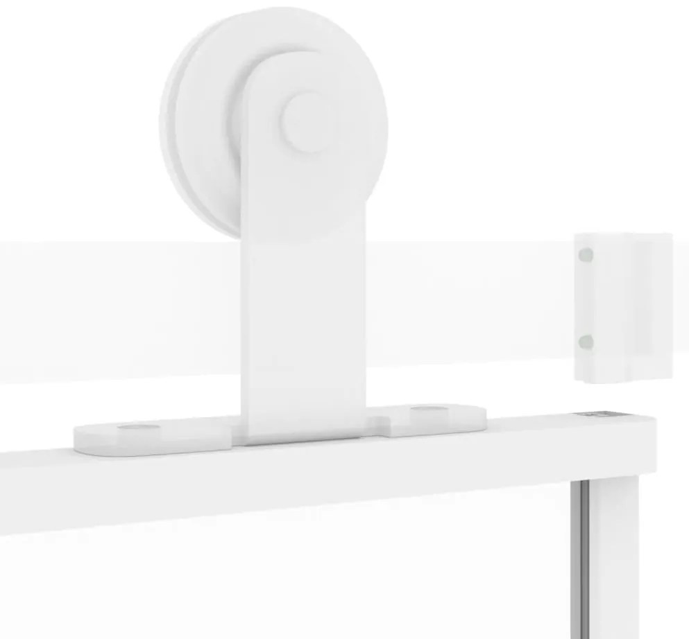 Porta deslizante 102,5x205 cm vidro temperado e alumínio branco